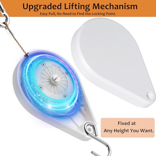 2026 Upgraded Retractable Plant Hanger,Plant Pulleys for Hanging Plants,Easy to Raise and Lower,Quick Lock,Heavy Duty, Adjustable Hook for Garden Baskets Pots,Birds Feeder,(3Pcs,White) - color: 3pcs-white