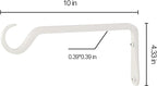 10" Plant Hangers 2-Pack - Heavy Duty Rust-Resistant Steel Hooks for Bird Feeders, Indoor/Outdoor Plants & Wall Decor, White