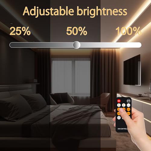 AXMOTUT COB LED Strip Light Warm White, High Bright LED Lights with 2400LEDs, RF Remote and UL Power Supply, 2700K Dimmable LED Rope Lights for Mirror, Bedroom, Kitchen, DIY Home Decoration - color: 2700K, size: 16.4FT