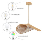 Rattan Hanging Lamp Boho Pendant Light Fixture Modern Style Hanging Light Bohia Natural Bamboo Handmade Hanging Lighting Set of 3 - size: 14"+19.7"+23.6"-3pcs