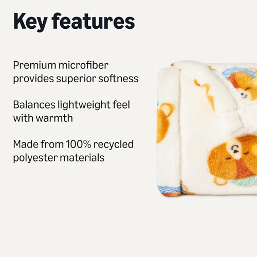 Amazon Basics Kids Fleece Blanket, Ultra-Soft Lightweight Throw for Children, Woodland Bears, 50 x 60 Inches - color: Woodland Bears, size: 50 x 60 inches