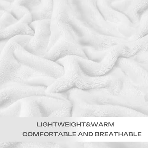Christmas White Throw Blanket,Super Soft Cozy Blanket for Couch Sofa Bed.Plush Microfiber Blanket Lightweight,50x60 Inch - color: White, size: Throw(50"×60")