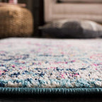 SAFAVIEH Madison Collection Runner Rug - 2'3" x 8', Navy & Teal, Boho Chic Distressed Design, Non-Shedding & Easy Care, Ideal for High Traffic Areas in Living Room, Bedroom (MAD611N) - color: Navy/Teal, size: 2'3" x 8' (Runner)