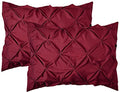 Elegant Comfort 2-Pack Sham Set Pinch Pleat Design, 1500 Premium Hotel Quality Microfiber, Stylish Design-Easy Care, Wrinkle and Stain Resistant, 2-Piece Sham Set, Pleated Standard/Queen, Burgundy - color: Burgundy, size: 26" x 20" (Pack of 2)