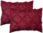 Elegant Comfort 2-Pack Sham Set Pinch Pleat Design, 1500 Premium Hotel Quality Microfiber, Stylish Design-Easy Care, Wrinkle and Stain Resistant, 2-Piece Sham Set, Pleated Standard/Queen, Burgundy - color: Burgundy, size: 26" x 20" (Pack of 2)