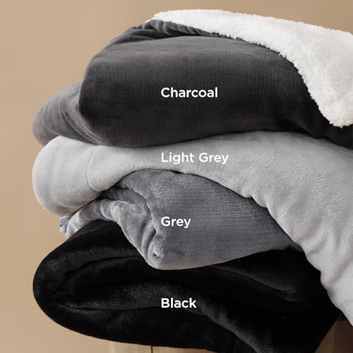Bedsure GentleSoft Sherpa Fleece Throw Blanket for Couch, Non-Heated, Thick and Warm Throw for Women and Men, Soft Fuzzy Plush Blanket for Winter, Light Grey, 50x60 Inches - color: 02 - Light Grey, size: Throw (50" X 60")