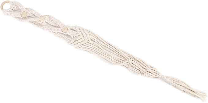 KIMISS Bohemian Style Tassel Flowerpot Plant Hanger - Hand Woven Cotton Rope Hanging Decor for IndoorOutdoor (Work-Woven Cotton Rope Flower Pot mesh Bag)