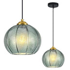 Mikeru Mint Glass Pendant Lights Kitchen Island Lighting Single Globe Pendant Light Fixtures Century Modern Kitchen Island Pendant Lighting for Bedroom Living Dining Room Light Fixture（Without Bulb） - color: Mint-1 Light-1PC