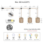 3 Lights Plug in Pendant Light with Cord On/Off Switch Rattan Hanging Lamp with 22ft Hand Woven Wicker Plug in Chandelier Boho Hanging Lights Fixture for Bedroom Kitchen Hallway Foyer - size: 3 Light
