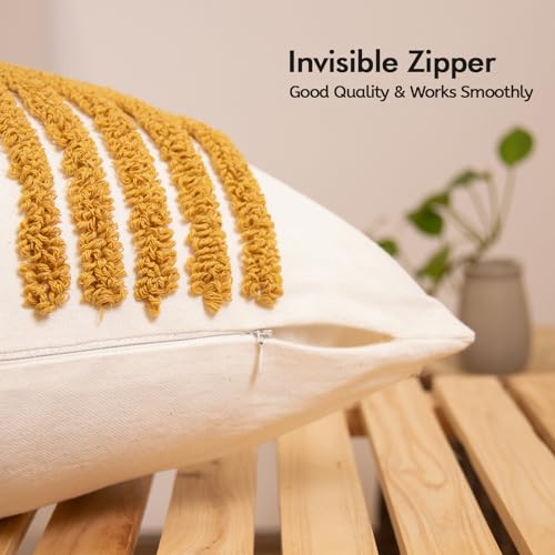 lifein 18x18 Pillow Covers-Throw Pillow Cover Tufted Boho Jacquard Pillow Covers Farmhouse Decorative Pillow Cover Pillow Cases for Gift Couch Sofa Bed Chair Living Room Home Decor - color: C-cr716(1 Pack Without Pillow Insert), size: 18" x 18" (Pack of 1