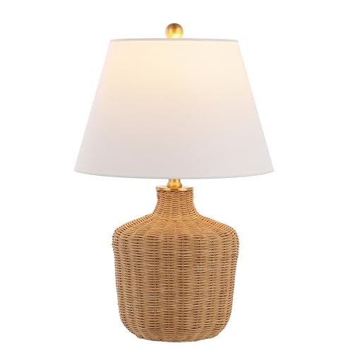 SAFAVIEH Lighting - Saolia 22-Inch Rattan Table Lamp - Brown - Coastal Woven Body Design - Ideal for Living Room, Bedroom, Entryway, Home Office - LED Bulb Included (TBL4467A)