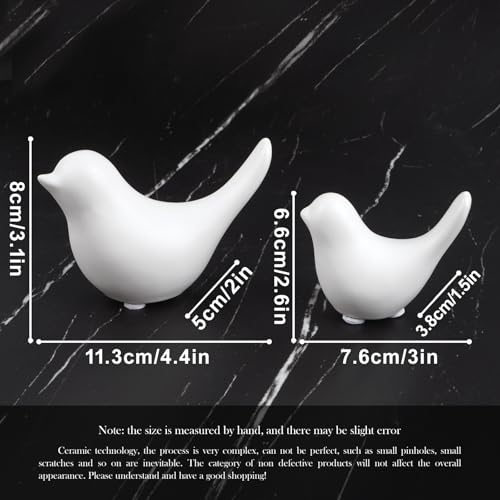 Notakia Small White Birds Statues Home Decor Modern Style Decorative Ornaments for Living Room Decor, Bedroom, Office Desktop, Cabinets (2Pcs White Birds) - color: 2pcs White Birds