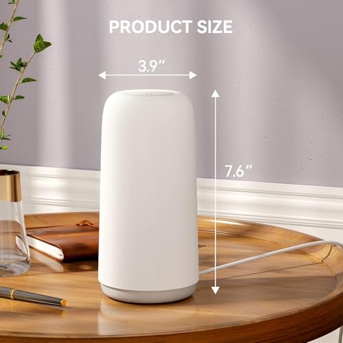Touch Bedside Table LED Lamp, [Sleek Design & RGB Mode] Multi-Color Dimmable with Warm White Lights, Birthday Gifts for Women Mom, Smart Nightstand Small Lamp for Bedroom Living Room Home Decor - color: White
