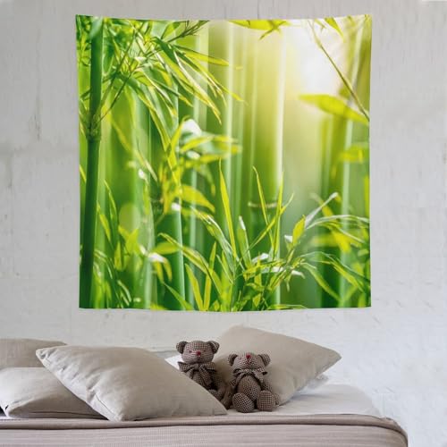 HZOHNAGO Bamboo Tapestry Bamboo Leaf Sunshine Nature Printed Wall Tapestry Painting Wall Hanging for Bedroom Living Room Dorm 60" W x 60" H - color: Bamboo-1, size: 60"L x 60"W