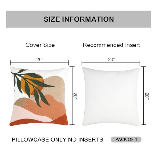 JASEN Abstract Boho Pillow Covers 20x20,Soft Mid Century Mountain Decorative Throw Pillows for Couch Bed Sofa Bedroom（Only 1 Pillow Cover） - color: Mountain, size: 20" x 20" (Pack of 1)