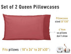 Sunflower Queen Pillowcases Set of 2, 100% Cotton Queen Size Pillow Cases 2, 20×30 inches Jester Red, Soft and Breathable - color: Jester Red, size: Queen (20"x30")