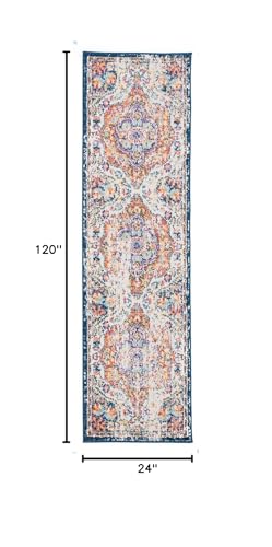 Rugshop Vintage Distressed Bohemian Area Rug – Vibrant Multi-Color Tribal Design, 2' x 10' - color: Multi Color, size: 2' x 10' (Rectangular)
