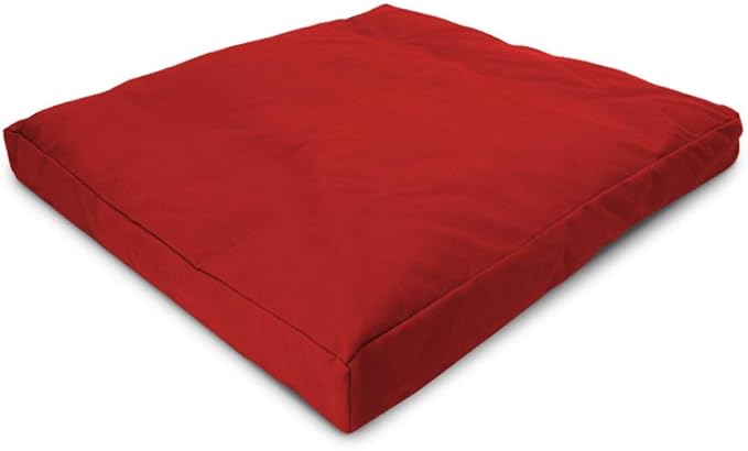 Zabuton Meditation Cushion for Workout - Supportive Yoga Floor Seat Cushion for Comfort & Posture Support - Natural Washable Cotton Fill kneeling Pad - Made in USA - Standard 24x24x2, Red