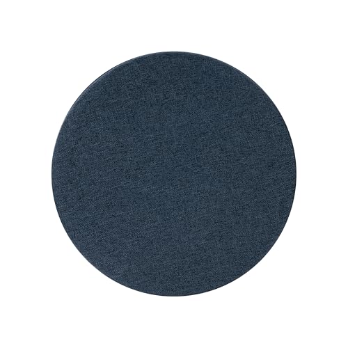 HomePop 28" Round Storage Ottoman - Textured Navy - color: Textured Navy