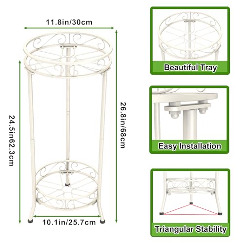 Plant Stand 2 Tier Indoor Metal Flower Shelf for Multiple Plants Corner Tall Flower Holders for Patio Garden Living Room Balcony Bedroom (White U-shaped) - color: White U-shaped