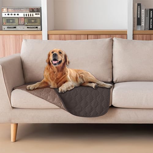 gogobunny 100% Double Sided Waterproof Dog Blanket Soft Pet Bed Cover Reversible Protect Furniture Couch Sofa Car for Puppy Dog Cat (Dark Coffee/Light Coffee, 30x30 Inch (Pack of 1)) - color: Dark Coffee/Light Coffee, size: 30x30 Inch (Pack of 1)