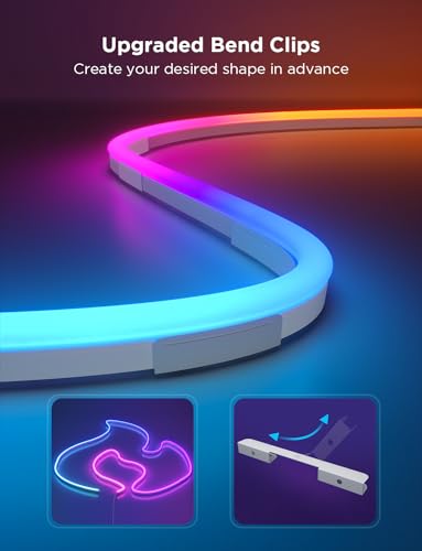 Govee RGBIC Neon Lights, LED Smart Neon Rope Light 2 Works with Matter, Alexa, Google Assistant, Custom DIY Neon Strip Lights for Bedroom and Holiday Decor, Softer Material, 32.8ft, White - size: 32.8ft