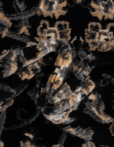 Unique Loom Sialk Hill Collection Area Rug - Washington (2' 2" x 8' 2" Runner Black/Gray) - color: Black/Gray, size: 2'2" x 8'2" (Runner)