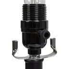 Modern Abstract Sculptural Table Lamp with Drum Shade, Black and White - color: Black