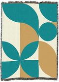 Pure Country Weavers Bauhaus Plants in Blue Blanket - Mid Century Modern - Gift Tapestry Throw Woven from Cotton - Made in The USA (60X80) - color: Bauhaus Plants in Blue, size: 60X80