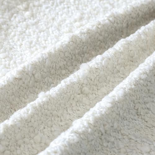 Artscope Throw Pillow Cover 16x16 Inch Set of 2 Super Thick Pillow Cover Decorative Boucle Textured Morden Neutral Italian Style Pillowcase for Bedroom Living Room Couch Sofa Home Décor-Beige+White - color: Beige+white, size: 16" x 16" (Pack of 2)