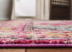 SAFAVIEH Monaco Collection Runner Rug - 2'2" x 6', Pink & Multi, Non-Shedding & Easy to Clean, Distressed Medallion Design, Ideal for Hallway, Foyer, Entryway, Kitchen, Bedroom (MNC243D) - color: Pink/Multi, size: 2'2" x 6' (Runner)