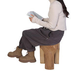 Athaliah Small Solid Wood Accent Table, Handcrafted Rustic Wooden Side Table for Sofa, Plant Stand or Decorative Use