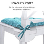 ELFJOY 4 Pack Chair Cushions for Dining Chairs Chair Pads Cushion for Kitchen Office Tufted Square Seat Cushion with Ties (16" Blue Velvet) - color: Blue Velvet