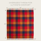 Pendleton Eco-Wise Washable Throw with Fringe 54" x 60" - 100% Wool, All Season, Washable, Soft and Durable Blanket for Home and Outdoor Adventures - Copper/Red - color: Copper/Red