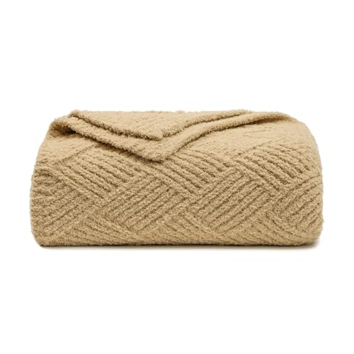 bearberry Super Soft & Fuzzy Minky Throw Blanket Lightweight All-Season - Diamond Stitch Plush Fleece for Couch, Bed, Sofa | Machine Washable Cozy Gift for Women, Men, Home (Camel, 50”x60”) - color: Argyle Knit Camel, size: Throw(50″x60″)