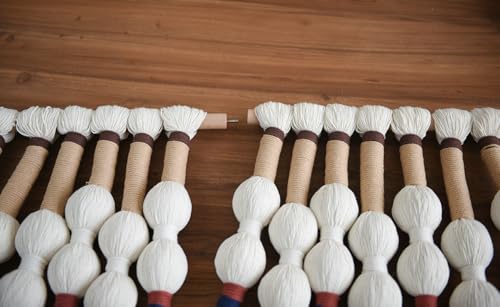 Macrame Wall Hanging Boho Wall Art Handmade Spherical Knot 27" W x 33" L | Handmade Spherical Knot Design, Tassel Fringe, Bedroom Living Room Decor, 27" W x 33" L - color: Ivory4