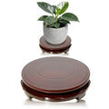 2Pcs Wood Plant Stand Rotating,Vase Stand,Table Lamp Base,6.6 Inch Small Chinese Oriental Plant Stand,Bonsai Stand,Lamp Riser,Round Display Stand for Fishbowl Flower Pot Indoor