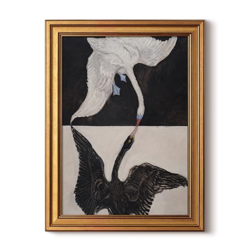HUARCEY Gold Framed Vintage Wall Art for Living Room, Animals Painting Prints Shelf Decor for Kitchen, Aesthetic Bedroom Wall Art, Best Gifts for Friends or Family - Black and White 16L x 12W - color: Black and White, size: 16"L x 12"W