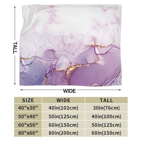 Purple Marble Print Throw Blanket for Couch Chair Sofa Bed, Flannel Soft Abstract Modern Elegant Luxury Boho Seasonal Warm Cozy Farmhouse Blanket for Bedroom Living Room Car All Season 30"x 40" - color: Marble02, size: 30X40 inch