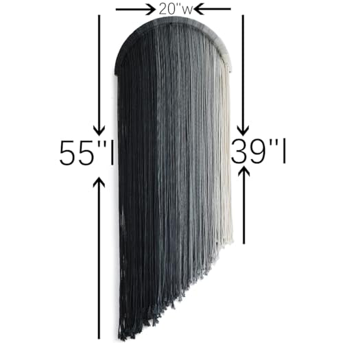 Flber Macrame Wall Hanging Dip Dyed Macrame Decor for Living Room Bedroom Boho Decor 20" - color: Blue