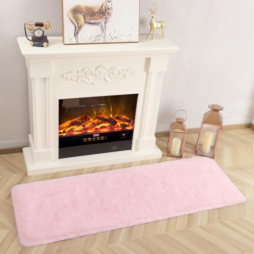Pink Runner Rug 2x6 Fluffy Girls Bedroom Rugs for Kids Room, Long Runner Rug for Hallyway Entryway Kitchen Bedside Non Slip Soft Carpet for College Dorm Floor Mat - color: Pink, size: 2 x 6 feet