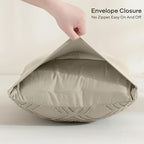 JELLYMONI Pillowcases King Size Khaki 2 Pack Boho Plaid Bed Pillow Covers 20x36in Polyester Envelope Pillow Shams Tufted Bohemian Textured (Pillows are not Included) - color: 09 - Khaki - Grid, size: 36" x 20" (Pack of 2)