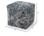 Foamma Pouf Ottoman Blue, 16"x16"x16" - Square Ottoman Foot Rest for Living Room and Bedroom, Pouf Footstool, Foot Rest for Couch, Boho Furniture for Home - color: Blue