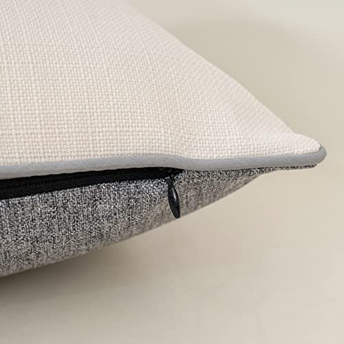 Yangest Patchwork Pillow Cover 12x20 Inch Luxury Cotton and Linen Cushion Cover Rectangle Pillowcover for Couch Bedroom Living Room,Gray - color: Grey, size: 20" x 12" (Pack of 1)