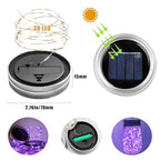 Mason Jar Solar Lights 30 LED Outdoor Solar Firefly Lights,Solar Fairy Lids Lights（No Jars）,Waterproof Lantern Mason String Solar Lights with Hangers for Regular Mouth Jars (12pack-Purple) - color: 12pack-Purple