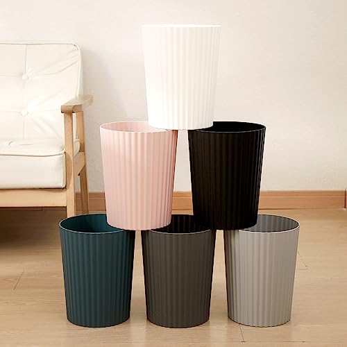 JiatuA Small Trash Can Plastic Wastebasket Round Garbage Container Bin for Bathroom, Kitchen, Bedroom, Home Office, College Dorm, Teal Blue - color: Teal Blue, size: 1.8 Gallons