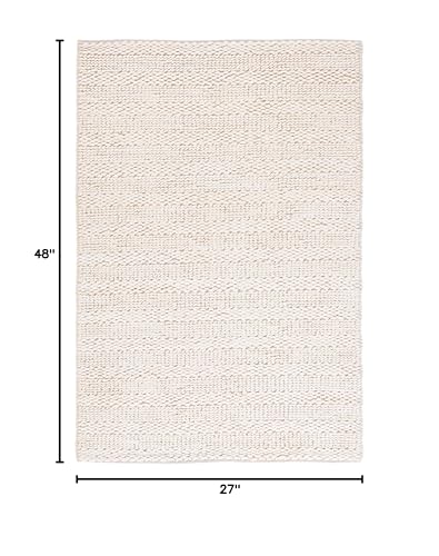 SAFAVIEH Natural Fiber Collection Accent Rug - 2'3" x 4', Bleach, Handmade Jute, Braided Woven Design, Ideal for Entryway, Living Room, Bedroom (NF212D) - color: Bleach, size: 2'3" x 4' (Rectangular)