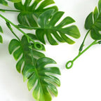GBESTWOOW 2PCS Artificial Monstera Greenery Plant Fake Turtle Leaves Garland Wreath Fake Vines Table Runner for Wedding Arch Home Party Mantle Decor - size: 71 inch