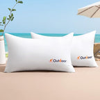 MIULEE Pack of 2 12x20 Outdoor Waterproof Throw Pillow Inserts, Decorative Water-Resistant Pillow Cushion for Patio Garden - size: 12x20 Inch (Pack of 2)