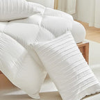 WARMDERN White Striped Pillow Covers Queen Pillow Cases Soft Microfiber Stripe Pillow Cases Set of 2 Boho Tufted Stripes Textured Pillowcase with Envelope Closure(White, Queen, 20x30 Inches) - color: White-striped, size: 20" x 30" (Pack of 2)